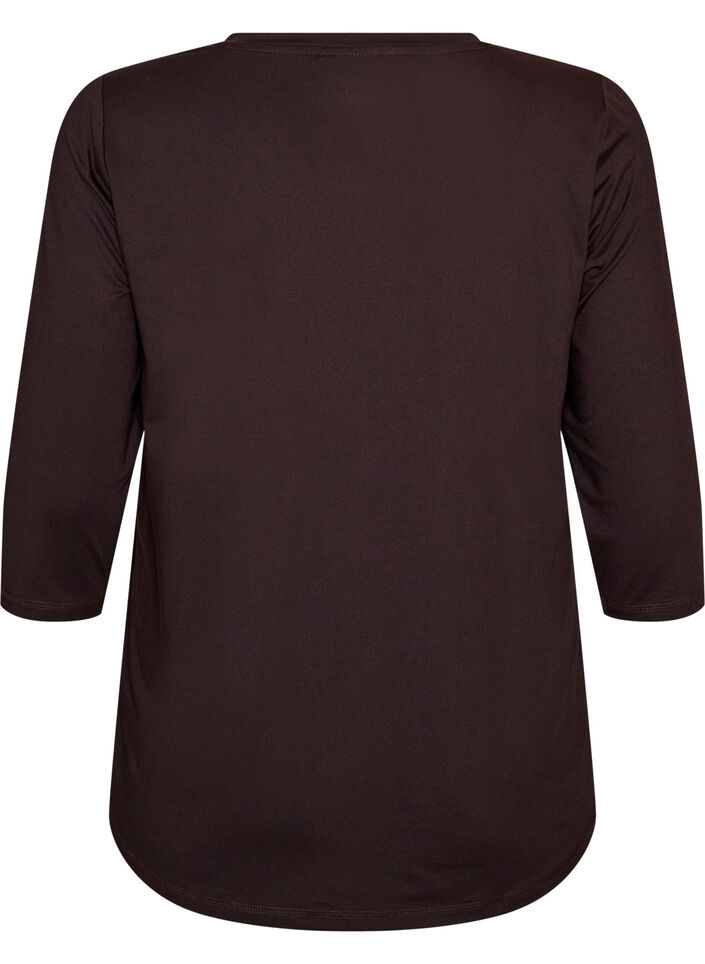 Tr&auml;ningstr&ouml;ja med 3/4 &auml;rmar, Brown, Packshot image number 1