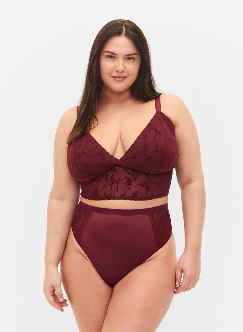 G-string med normalhög midja, Bordeaux Ass, Model image number 0