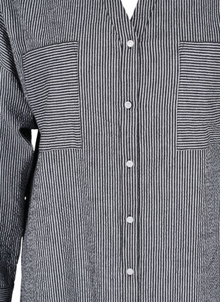 Randig skjortklänning i bomull, Black Stripe, Packshot image number 2