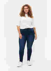 Super slim Amy jeans med hög midja, Blue denim, Model