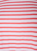 L&aring;ng oversized randig t-shirt i ekologisk bomull, Lila, Packshot image number 2