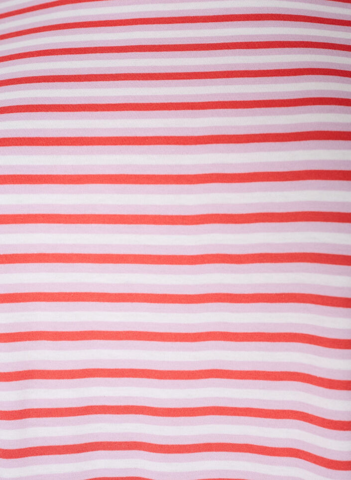 L&aring;ng oversized randig t-shirt i ekologisk bomull, Lila, Packshot image number 2