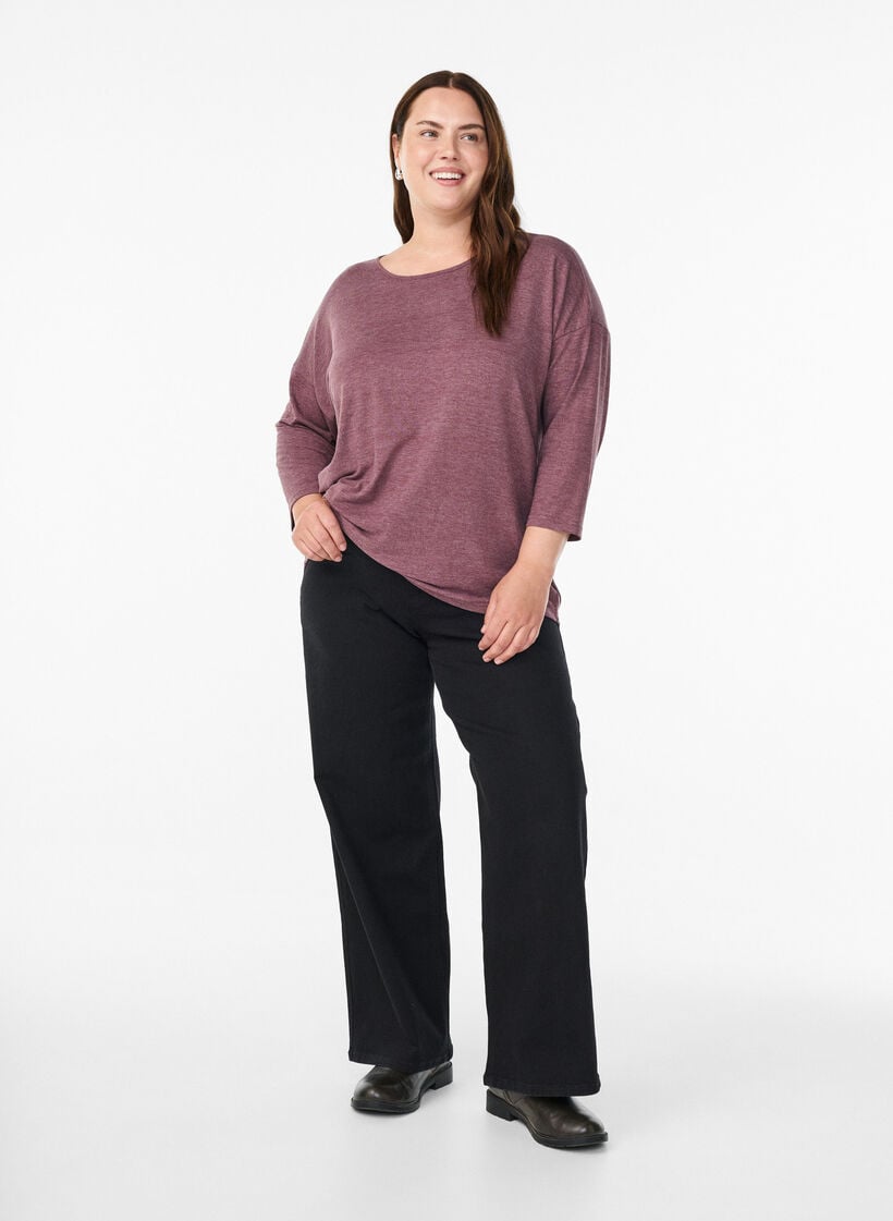 FLASH – Jerseyblus med 3/4-ärm, Röd, Model image number 1