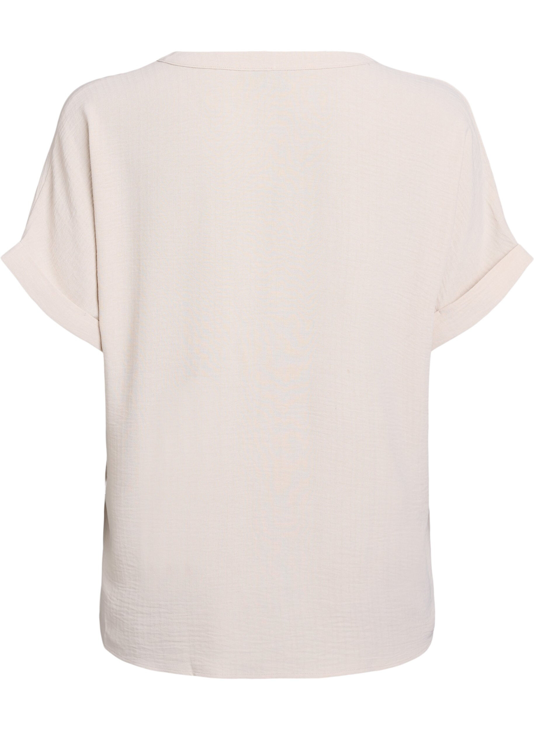 ZizziL&ouml;s blus med korta &auml;rmar, Beige, Packshot image number 1