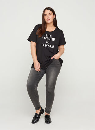 T-shirt med tryck, Black FUTURE , Model image number 2