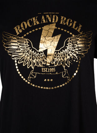 Kortärmad t-shirt i bomull med tryck , Black Rock, Packshot image number 2