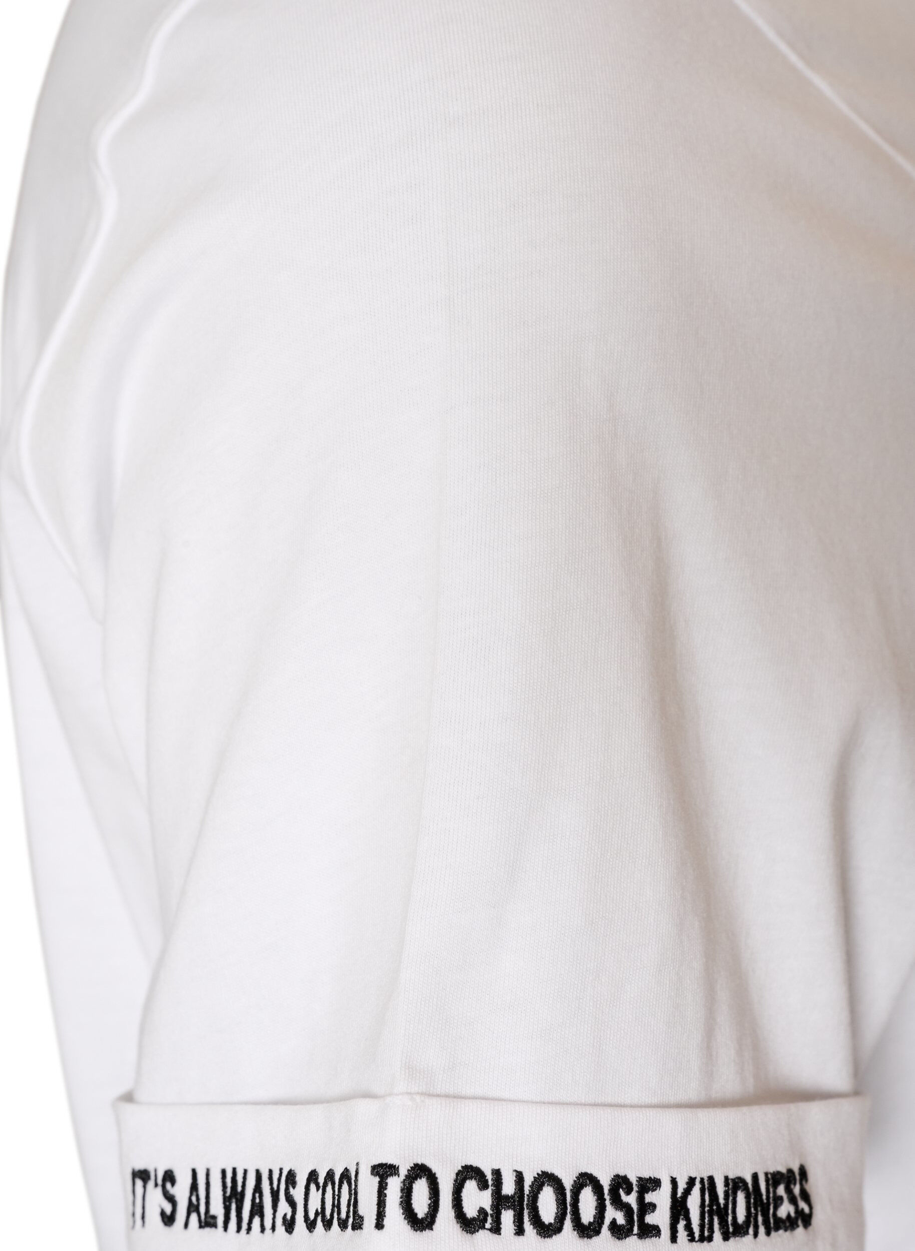 ZizziT-shirt i bomull med broderad text, Vit, Packshot image number 3