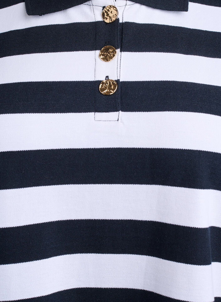 Randig pikétröja med långa ärmar, Svart, Packshot image number 2