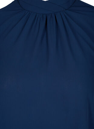 Långärmad blus med hög krage, Navy Blazer, Packshot image number 2