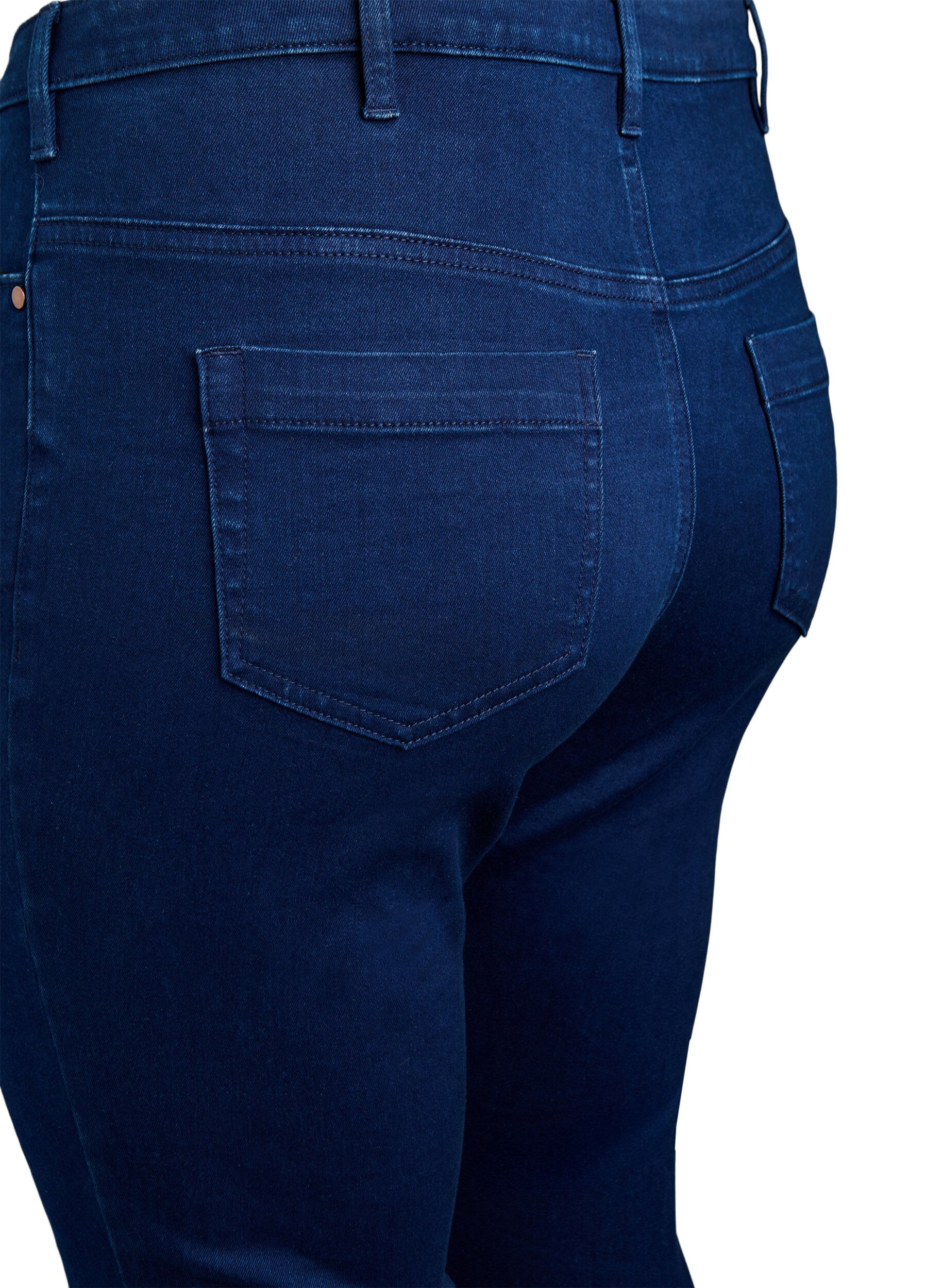 ZizziAmy caprijeans med h&ouml;g midja och supertajt passform, Bl&aring;, Packshot image number 3