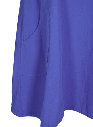 Kortärmad klänning i bomull, Dazzling Blue, Packshot image number 3