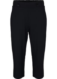 Byxor med l&ouml;s passform och 7/8-l&auml;ngd, Svart