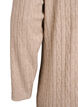 Kabelstickad klänning med v-ringning, Beige, Packshot image number 3