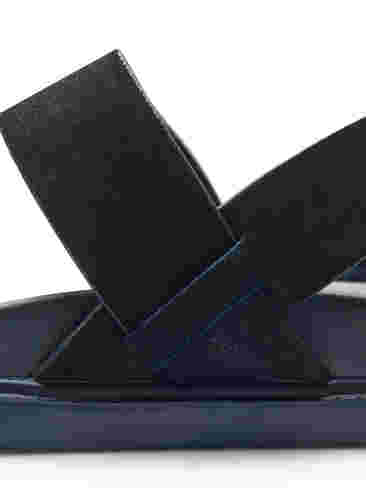 Sandal med bred passform i mocka, Black, Packshot image number 4