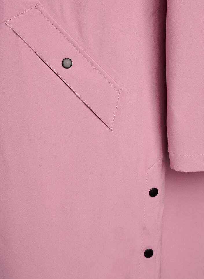 Regnjacka med fickor och huva, Rosa, Packshot