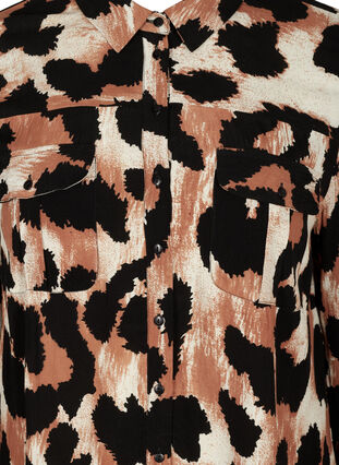 Viskos skjorta med leopard print, Black AOP, Packshot image number 2