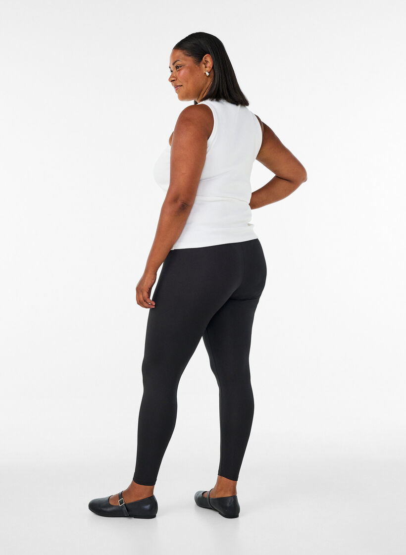 2-pack basic leggings, Svart, Model image number 2