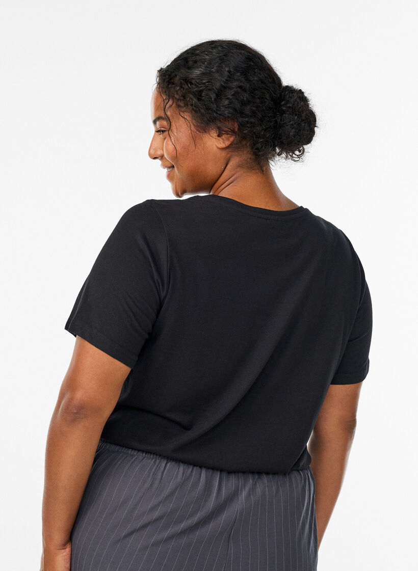 T-shirt med tryck, Svart, Model image number 2