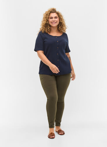Super slim Amy jeans med hög midja, Forest Ngt, Model image number 0