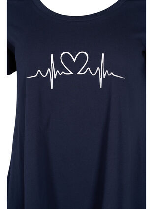 A-linjeformad t-shirt i bomull, Night Sky Silv Heart, Packshot image number 2