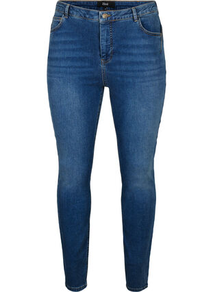 Amy-jeans med superslimmad passform och hög midja, Blue denim, Packshot image number 0