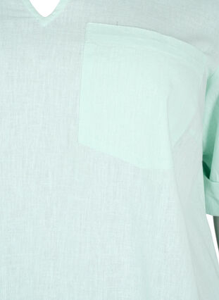 Kortärmad tunika i bomullsblandning med linne, Brook Green, Packshot image number 2