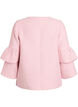 Jacka i boucl&eacute; med volangdetaljer, Rosa, Packshot image number 1