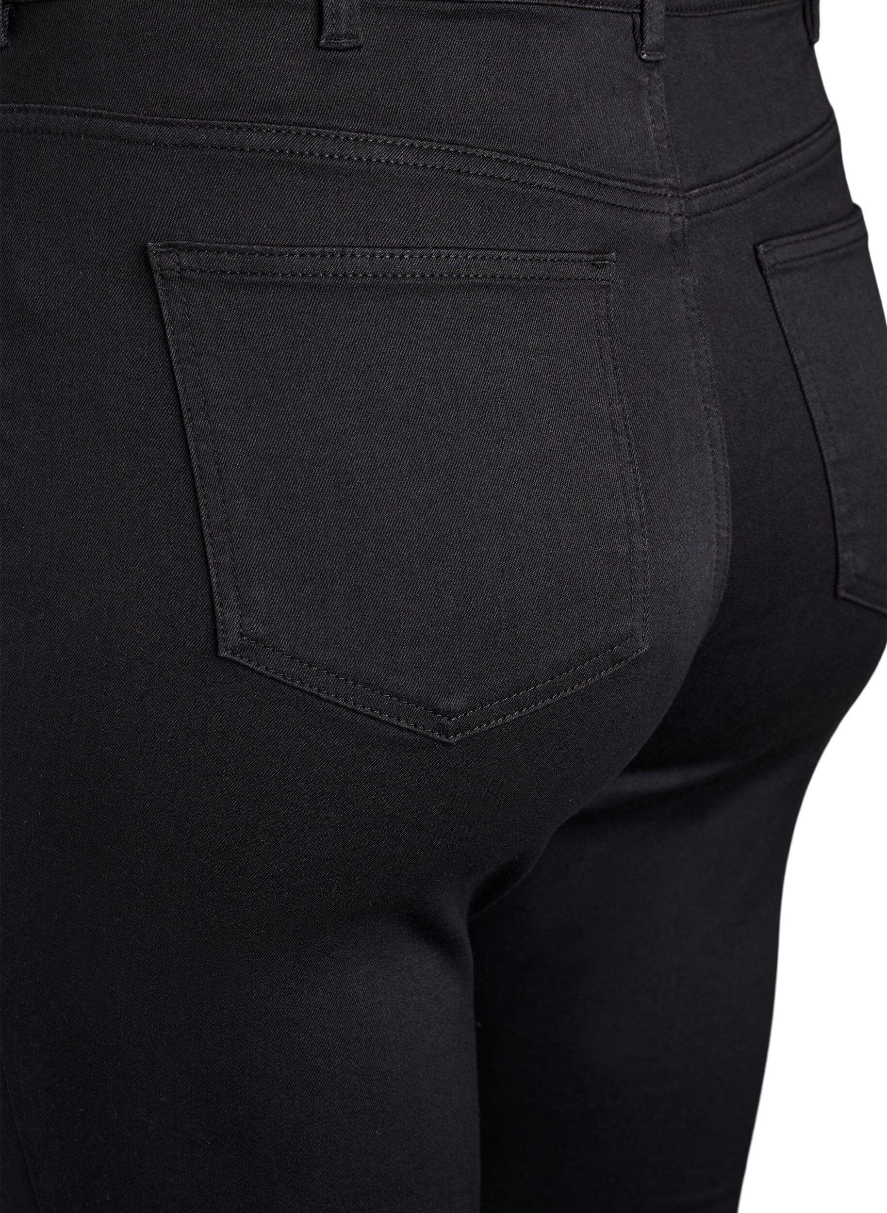 ZizziSupersmala Amy-jeans med h&ouml;g midja, Svart, Packshot image number 3