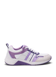 Sneakers med wide fit, White Purple, Packshot