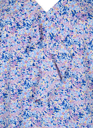Tryckt blus med volanger, Purple Ditzy Flower, Packshot image number 2