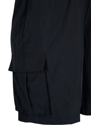Shorts med hög midja och cargo-fickor, Black, Packshot image number 2