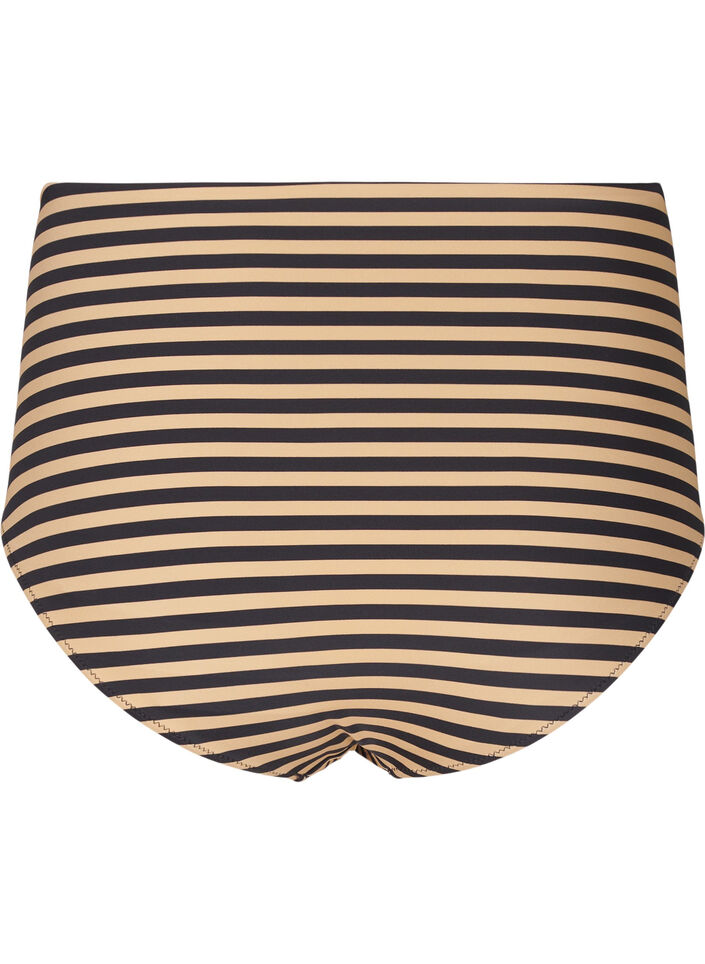 Bikinitrosa med h&ouml;g midja och r&auml;nder, Brun, Packshot image number 1