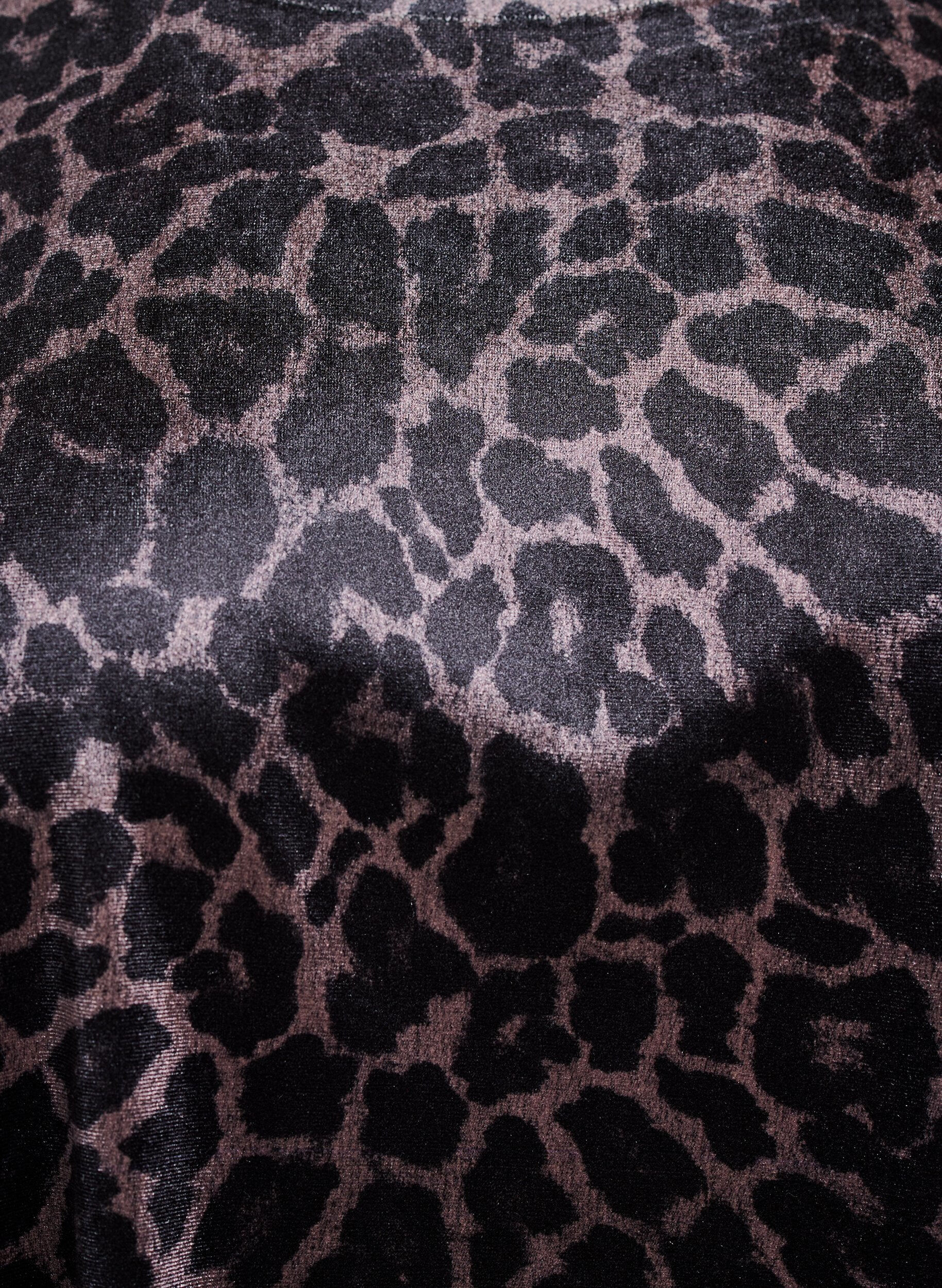 Zizzi Kort&auml;rmad topp i velour, Brun, Packshot image number 2