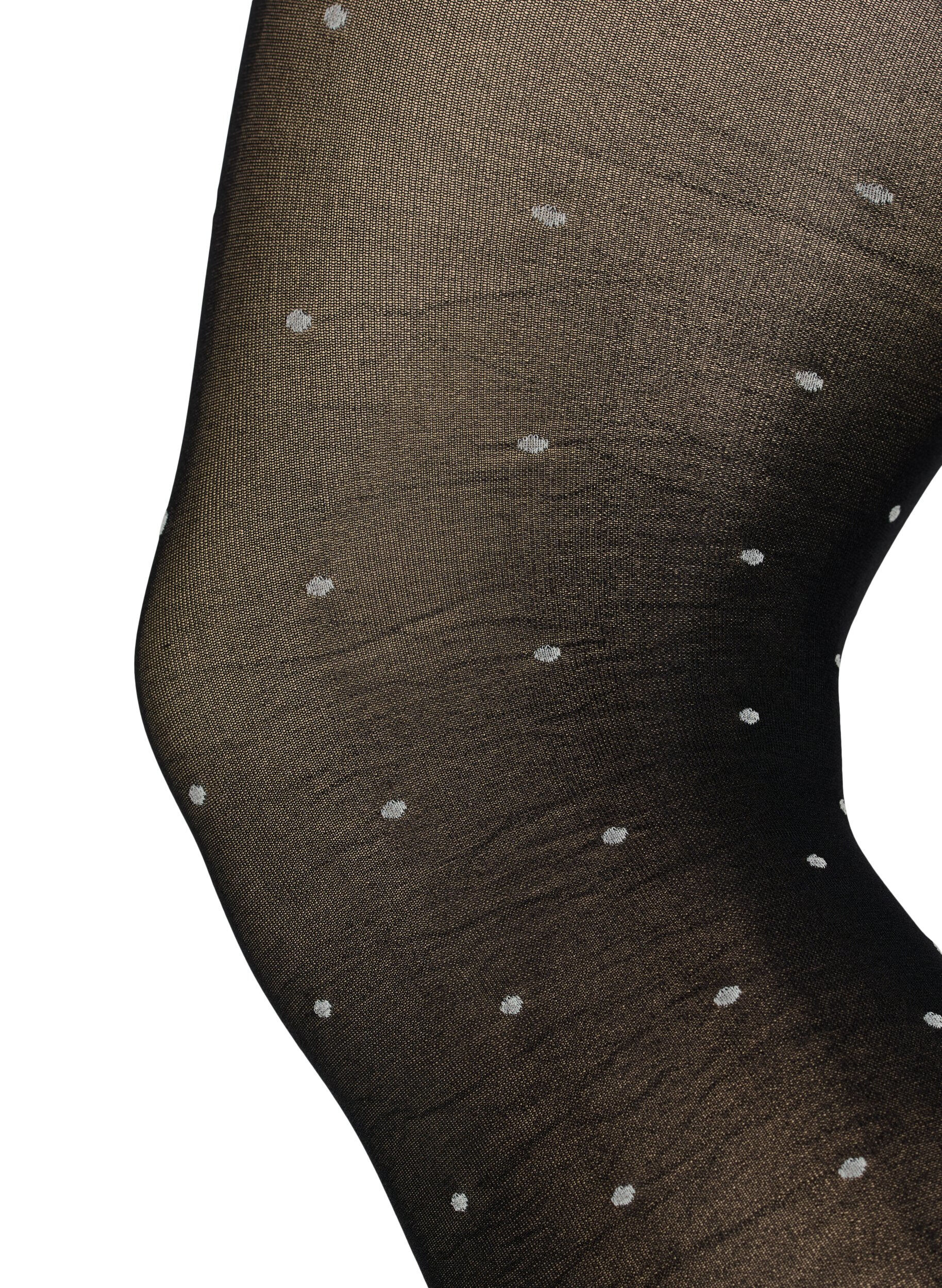 Zizzi 70 denier strumpbyxor med prickar, Black w. Dot, Packshot image number 2