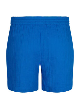 Shorts i bomullsmuslin med fickor, Victoria blue, Packshot image number 1