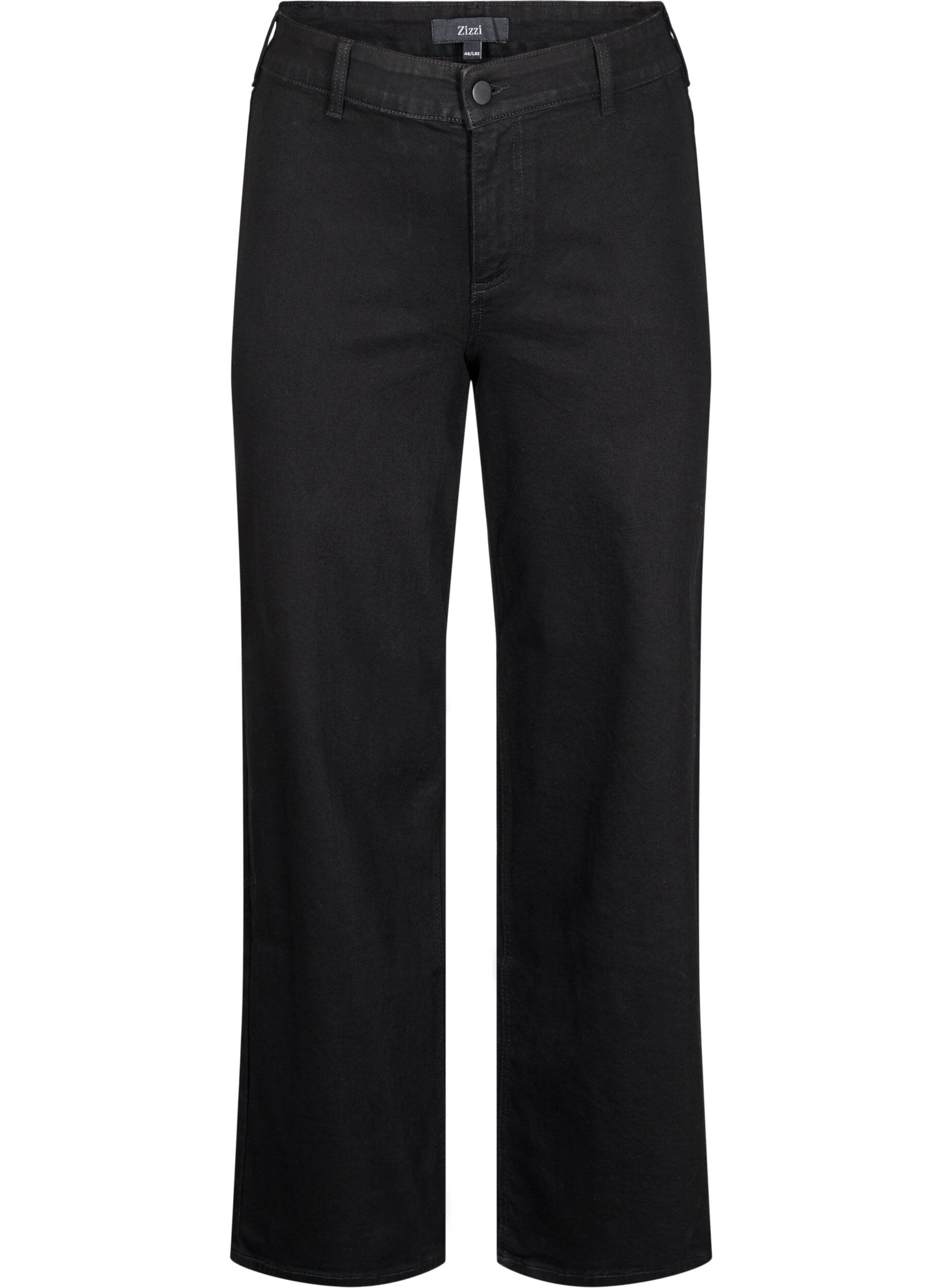 Jeans med h&ouml;g midja och vida ben