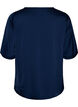 Blus i satin med armb&aring;gsl&aring;nga &auml;rmar, Bl&aring;, Packshot image number 1