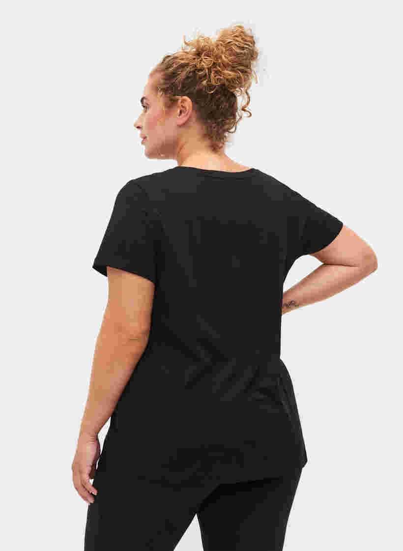  T-shirt till träning med print, Black w. Stripe Move, Model image number 1