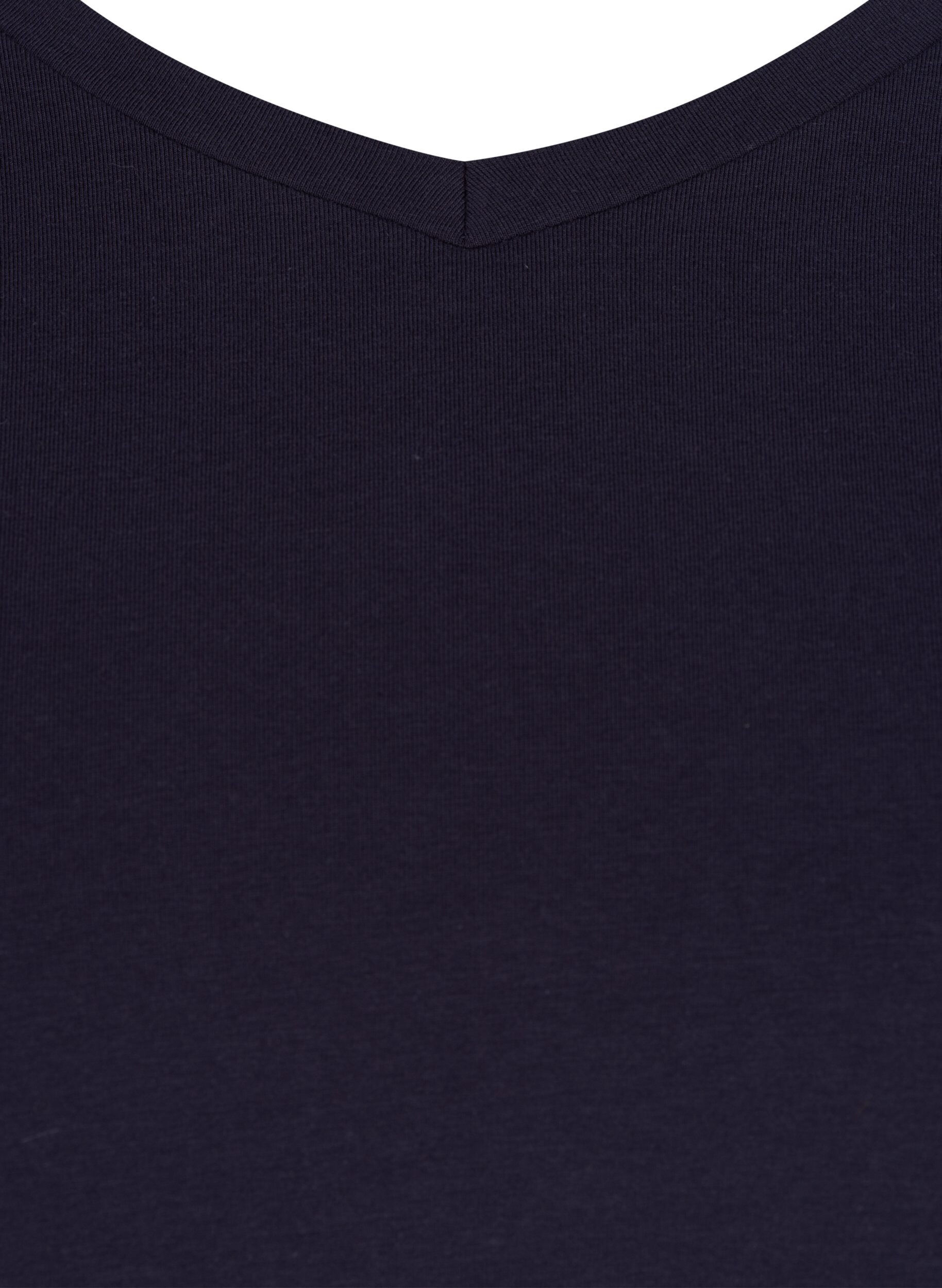 ZizziEnf&auml;rgad t-shirt i bomull, Bl&aring;, Packshot image number 2