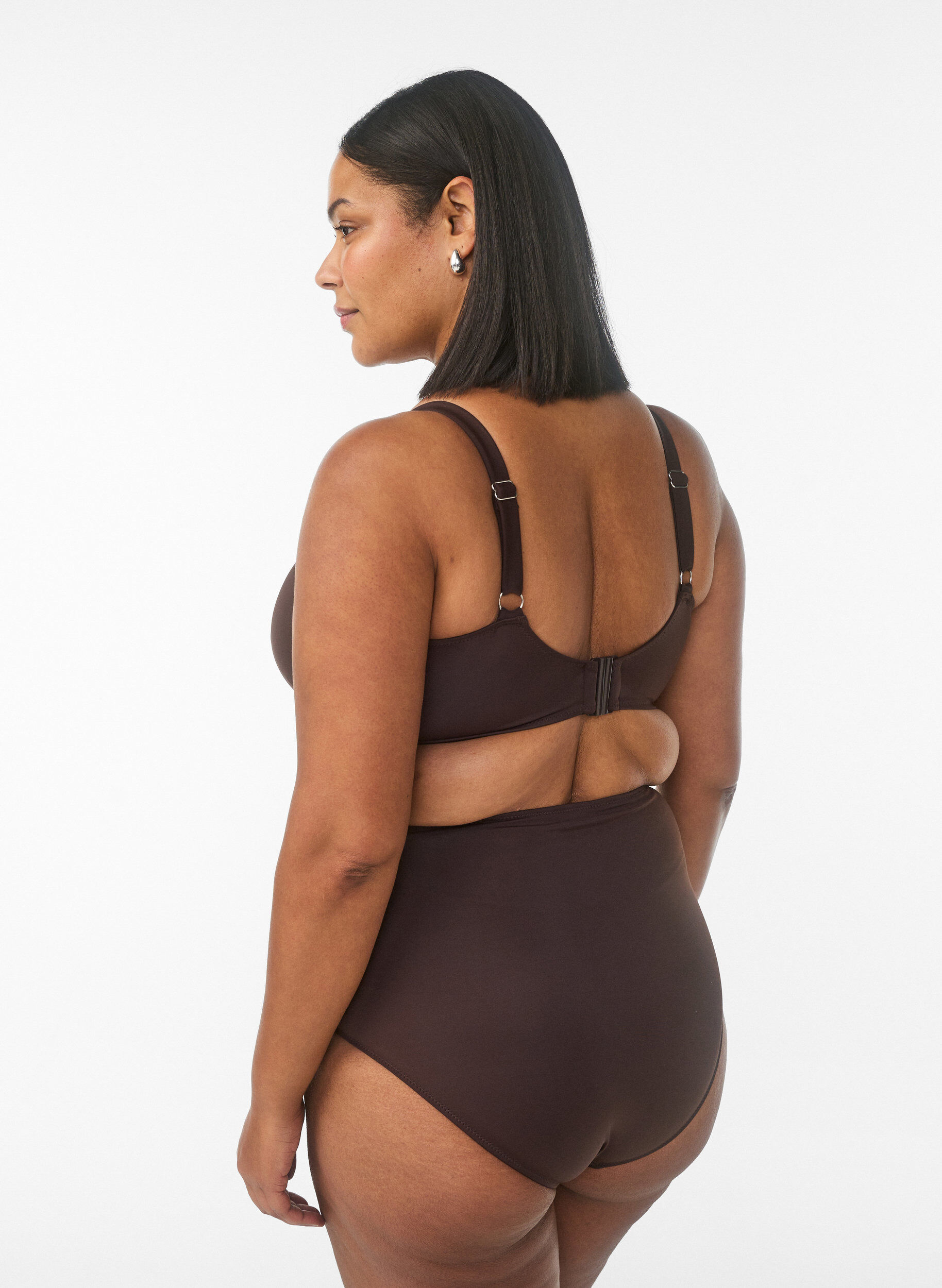 Zizzi Bikinitrosa med h&ouml;g midja, Brun, Model image number 1