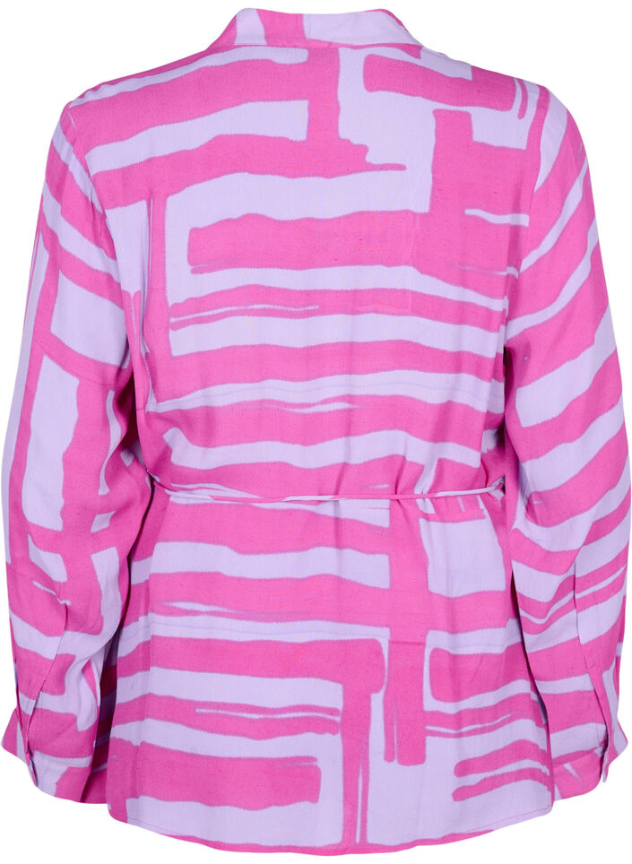 Tunika med omlott-design i viskos, Rose Violet AOP, Packshot image number 1