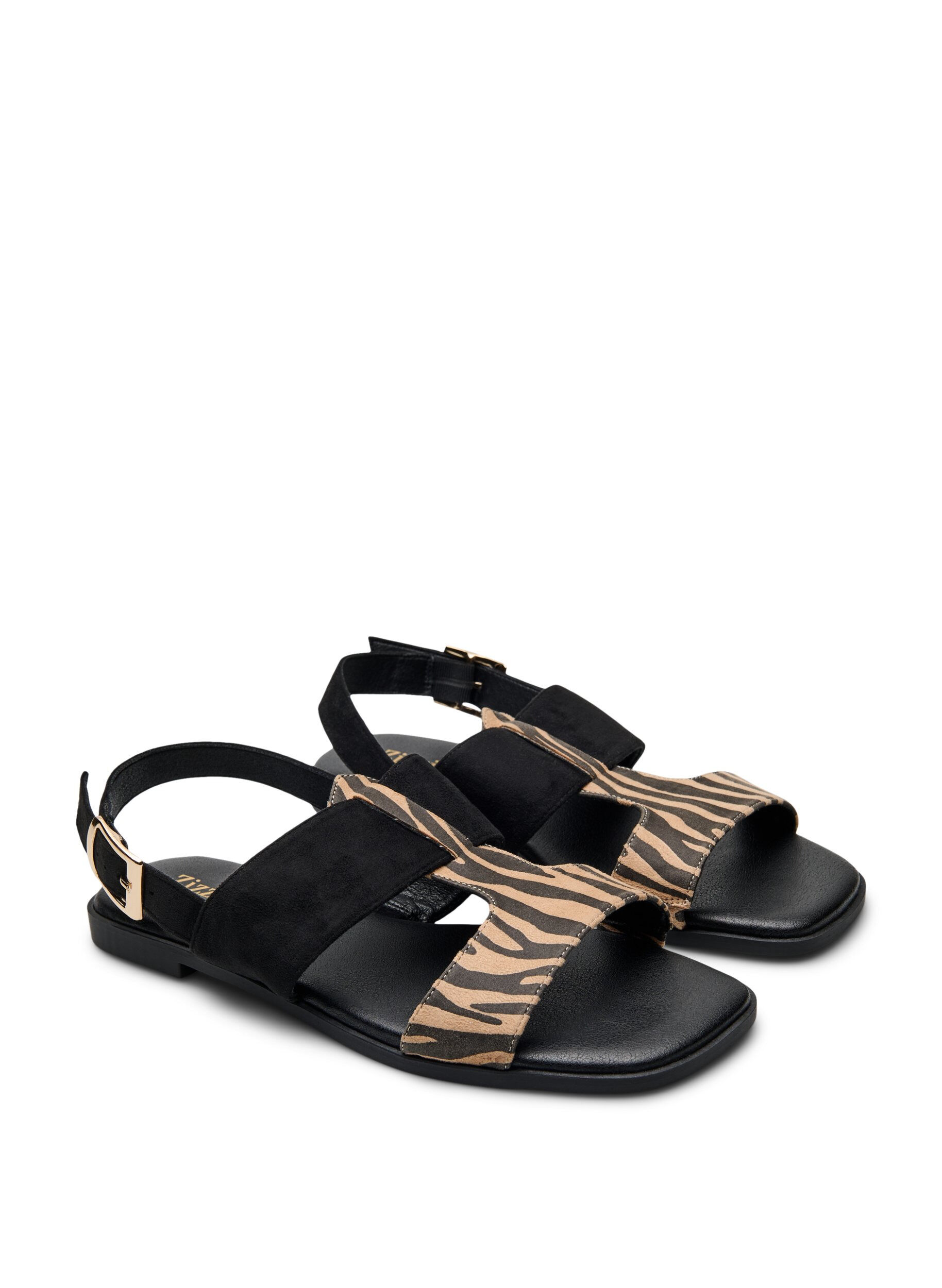 Zizzi Wide fit - Sandaler med breda remmar, Svart, Packshot image number 1