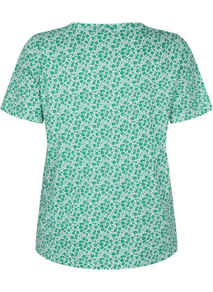 Blommig v-ringad t-shirt i bomull, Jolly Green AOP, Packshot image number 1