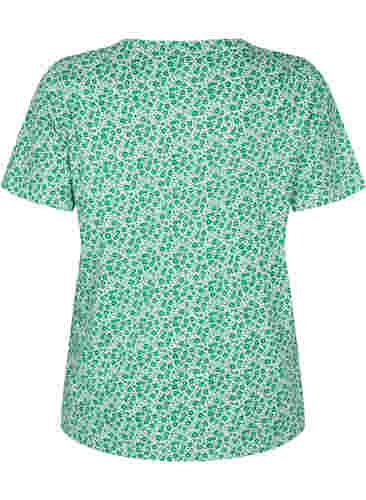 Blommig v-ringad t-shirt i bomull, Jolly Green AOP, Packshot image number 1