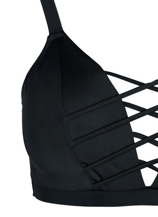 Bikinitopp med snördetaljer, Black, Packshot image number 2
