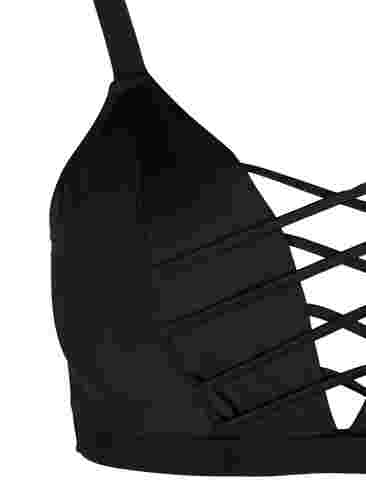 Bikinitopp med snördetaljer, Black, Packshot image number 2