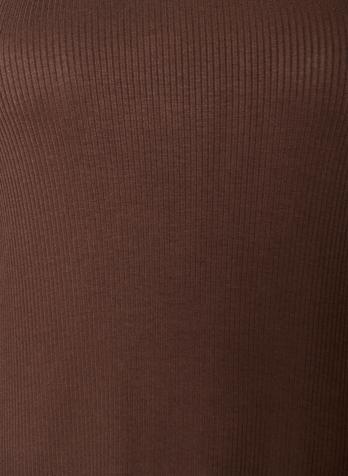 &Auml;rml&ouml;s ribbad kl&auml;nning i viskos, Brun, Packshot image number 2