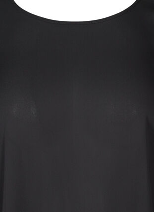 Långärmad blus med plissé, Black, Packshot image number 2