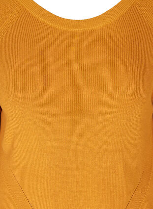 Stickad tröja med rund hals, Spruce Yellow, Packshot image number 2