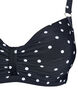 Bikinitopp med bygel och m&ouml;nster, Svart, Packshot image number 2